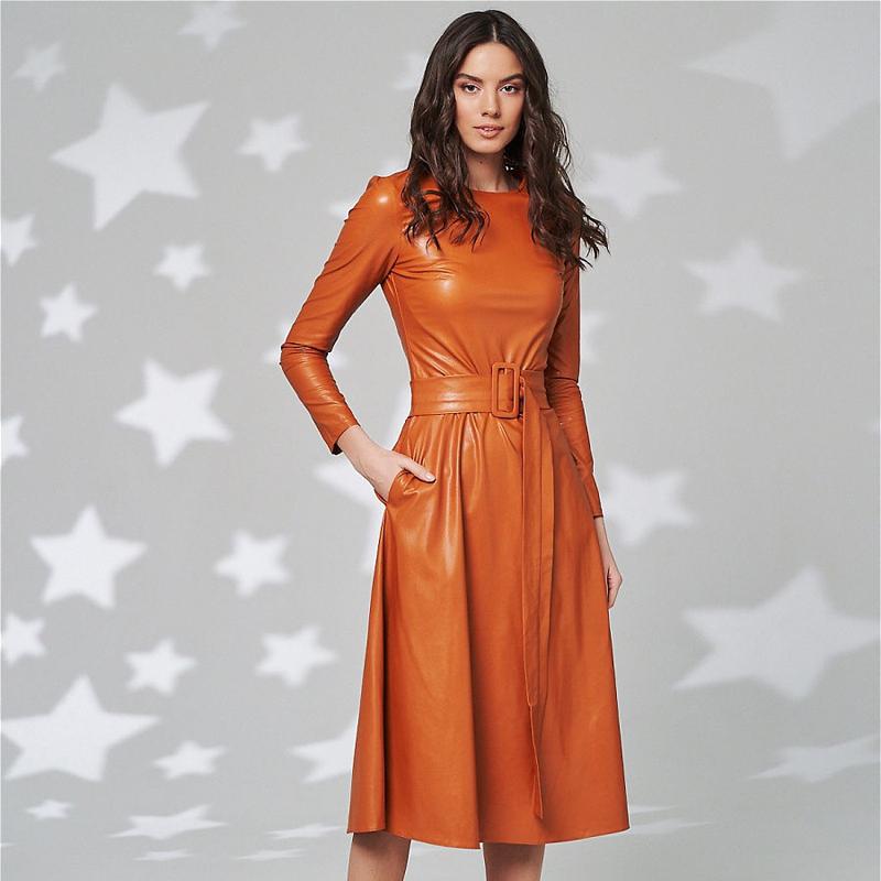 Women Casual A Line Pu Leather Dress Lady Slim O Neck Long Sleeve Solid Long Dress Autumn Winter New Fashion Vintage Belt, Black
Women Casual A Line Pu Leather Dress Lady Slim O Neck Long Sleeve Solid Long Dress Autumn Winter New Fashion Vintage Belt, Black