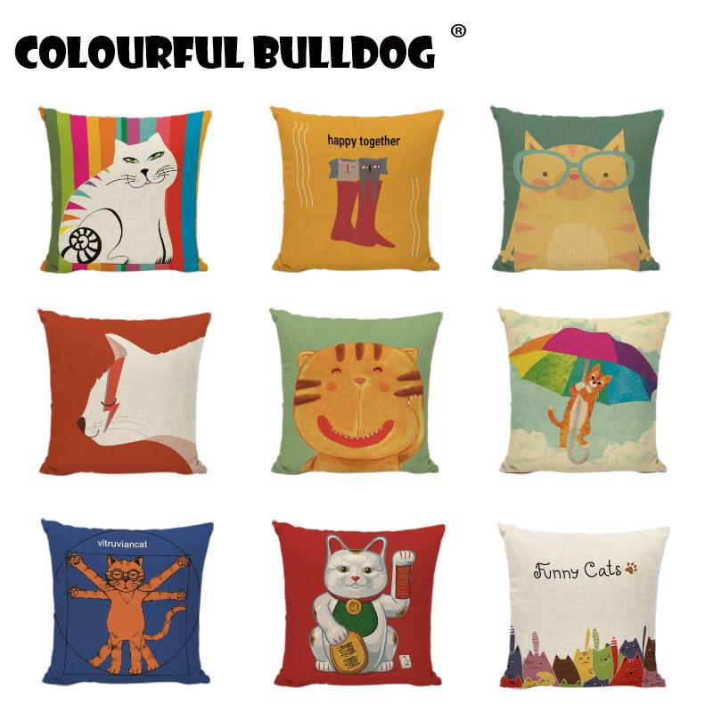45cm*45cm Square Cartoon Cushion Cover Sofa Home Decorative Throw Pillow Case Married Family Kitten Cat Cotton Linen Pillowcases
45cm*45cm Square Cartoon Cushion Cover Sofa Home Decorative Throw Pillow Case Married Family Kitten Cat Cotton Linen Pillowcases