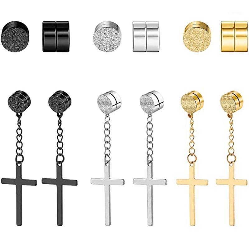 Stud 6 Pairs Of Earrings Stainless Steel Magnetic Clip Round Frosted Non-pierced Cross Pendant Unisex
Stud 6 Pairs Of Earrings Stainless Steel Magnetic Clip Round Frosted Non-pierced Cross Pendant Unisex