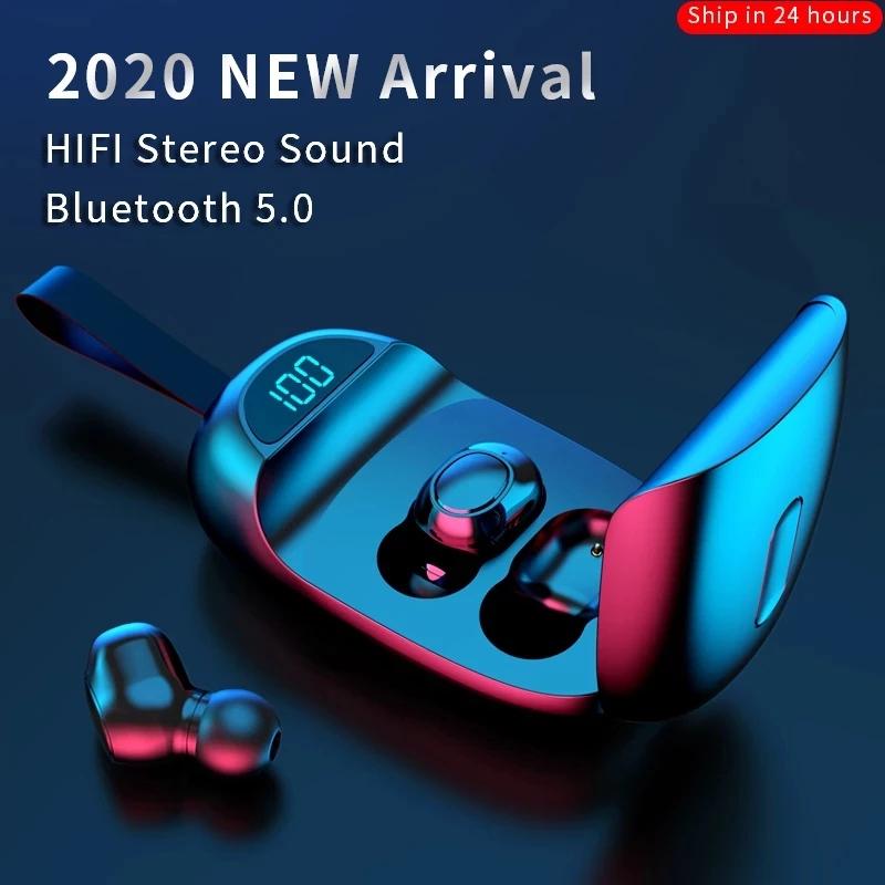 TWS Bluetooth 5.0 Earphones LED Power Display Wireless Headphone HD Stereo Sports Waterproof Earbuds Game Headsets With Mic, Black
TWS Bluetooth 5.0 Earphones LED Power Display Wireless Headphone HD Stereo Sports Waterproof Earbuds Game Headsets With Mic, Black