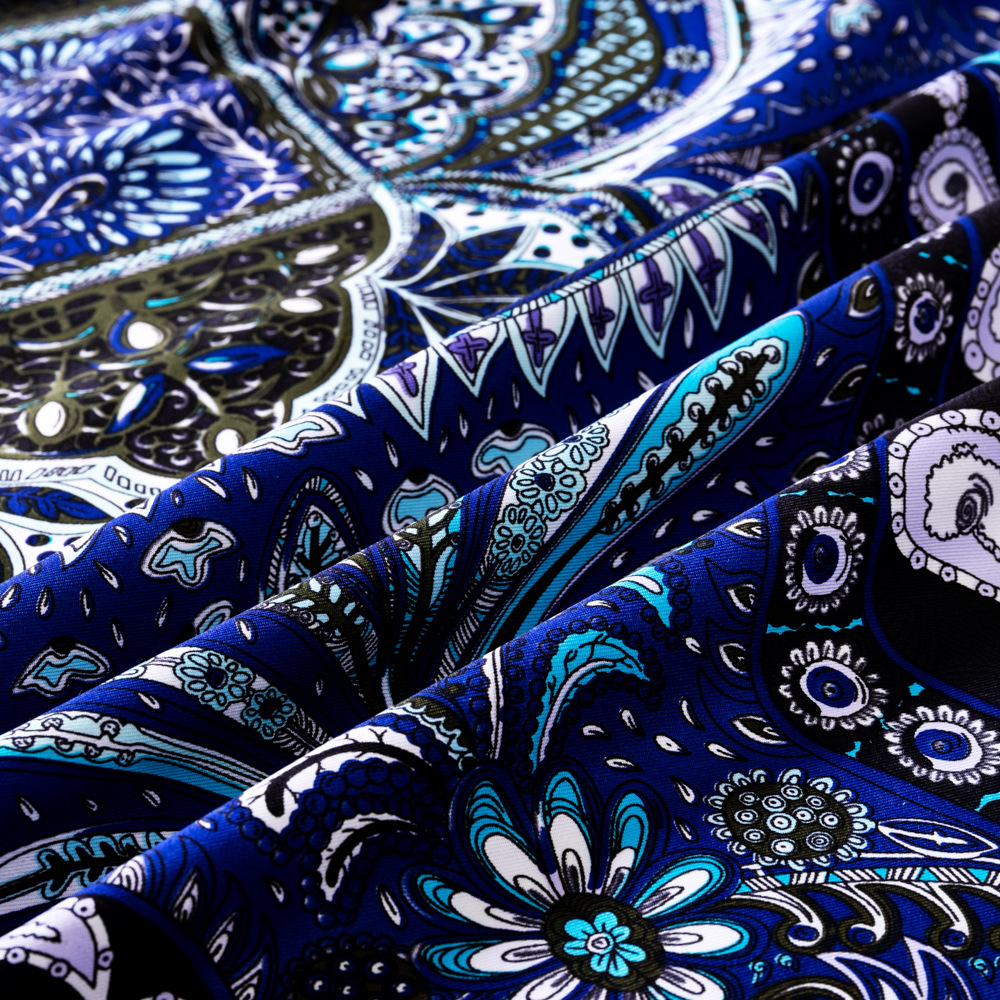 Double-Sided Hand Rolled Edge Scarf Women 90 90 Satin Scarfs Paisley Print Vintage Head Neck Scarfs Shawl Female Foulard Femme