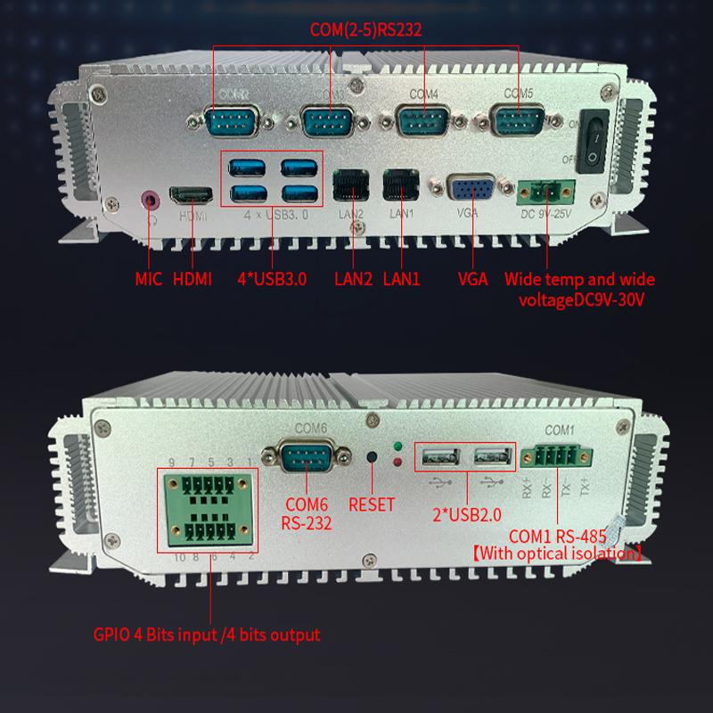 Fanless Industrial PC Computer Intel Core 7200U Win 7 Win10 2 Gigabit Ethernet Barebone Mini PC 6*RS232/485 4*USB
Fanless Industrial PC Computer Intel Core 7200U Win 7 Win10 2 Gigabit Ethernet Barebone Mini PC 6*RS232/485 4*USB