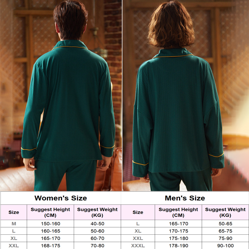 Couple Pajamas Set Plaid Sleepwear Autumn Winter Cotton Pyjamas Suit Women & Men Long Sleeve Pijama Lovers Night Wear Button 201027