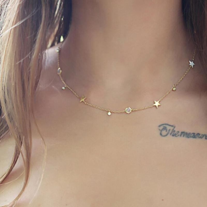 Chokers 100% 925 Sterling Silver CZ Star Charm Wedding Bridal Gift Jewelry Choker Minimal Delicate Women Fashion Pendant Necklaces
Chokers 100% 925 Sterling Silver CZ Star Charm Wedding Bridal Gift Jewelry Choker Minimal Delicate Women Fashion Pendant Necklaces
