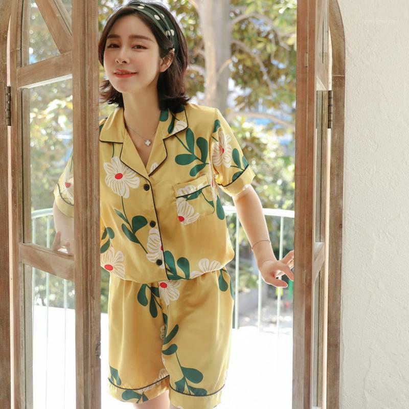 Flower Printed Women Pajamas Set Short Sleeve Sleepwear Female Lovely Summer Pyjama Nightwear Casual Homewear Top+Pants Pijama1
Flower Printed Women Pajamas Set Short Sleeve Sleepwear Female Lovely Summer Pyjama Nightwear Casual Homewear Top+Pants Pijama1