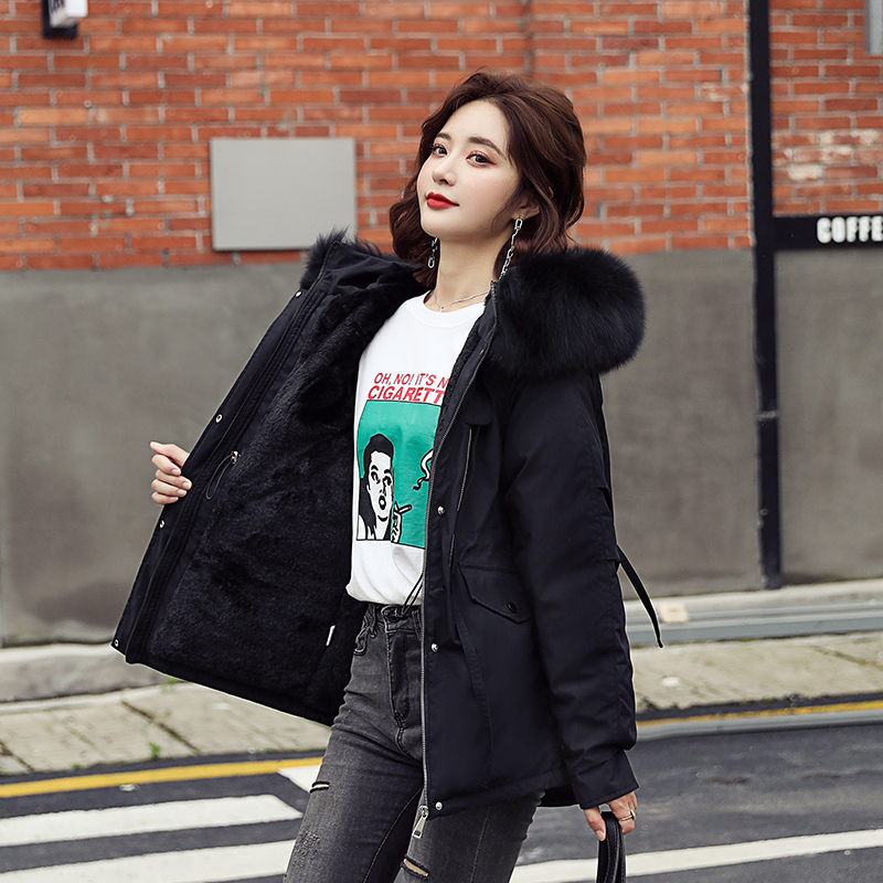 Winter Women Parkas 2020 new Winter 30 degrees thickened warm Parkas coat fashion fur collar hooded Winter jacket Parkas Women T200902