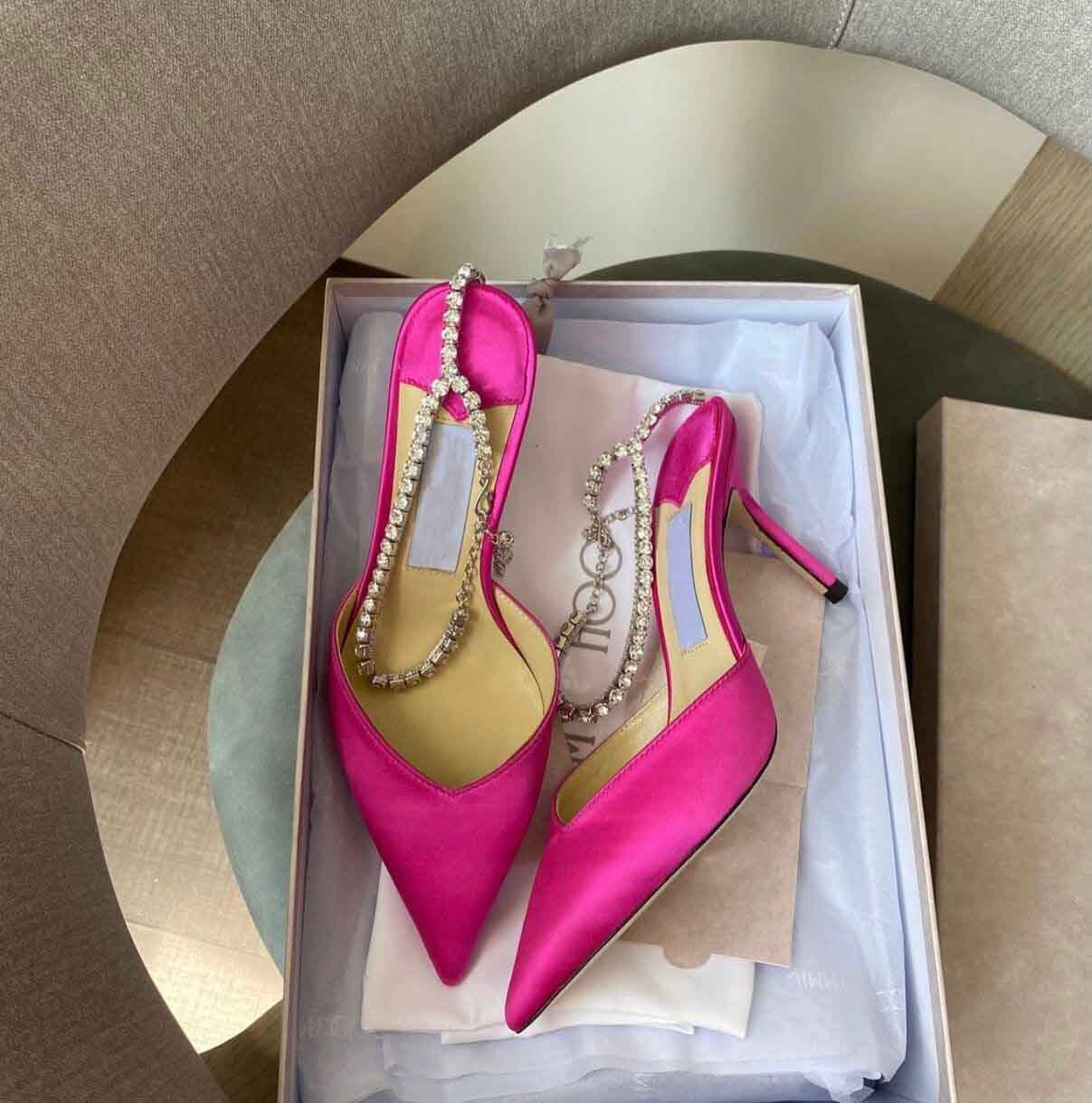 Luxury Brand Saeda Sandals Shoes Women Pumps High heel Pointed Toe Crystal Chain-embellished Strap Bridal Wedding Dress Sexy Walking EU35-42
Luxury Brand Saeda Sandals Shoes Women Pumps High heel Pointed Toe Crystal Chain-embellished Strap Bridal Wedding Dress Sexy Walking EU35-42