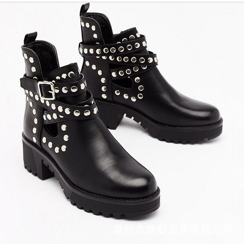 platform thick heel hollow out cool 2020 Knight boots waterproof boots round head female rivet single boot large1, Black
platform thick heel hollow out cool 2020 Knight boots waterproof boots round head female rivet single boot large1, Black