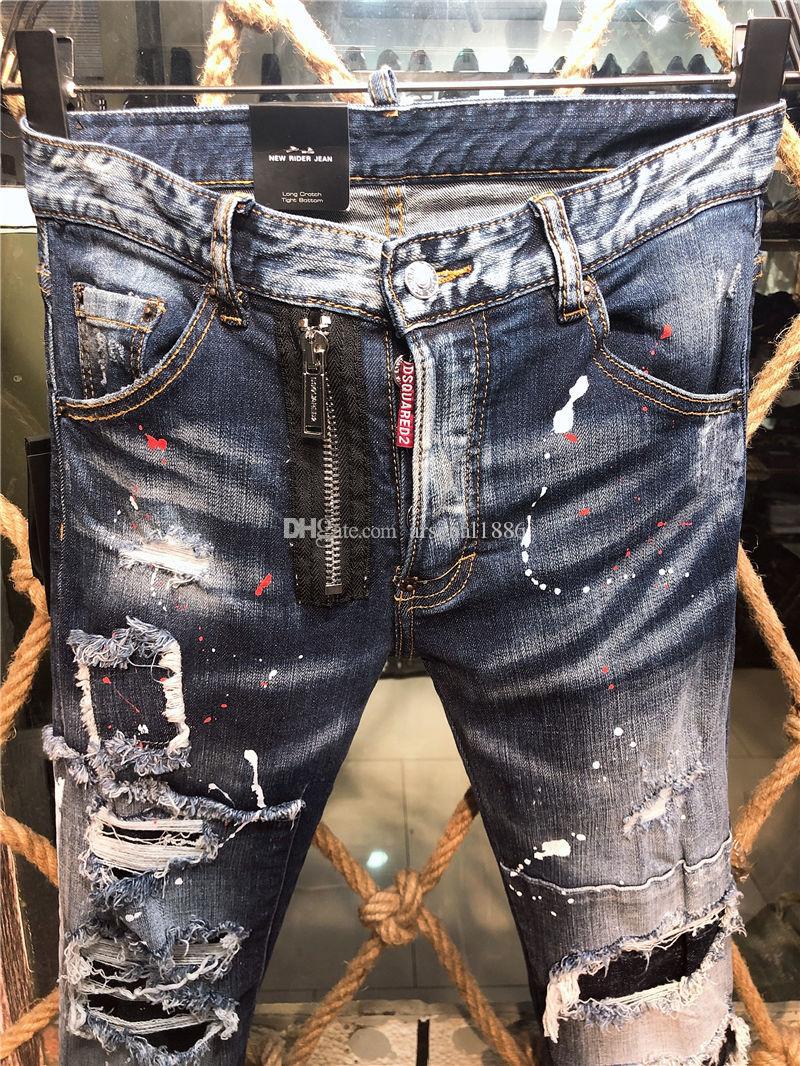 SS20 New Arrival Top Quality Designer Men D2 Denim Cool Guy Jeans Embroidery Pants Fashion Holes Trousers Italy Size 44-54 9608 Dtp, Blue
SS20 New Arrival Top Quality Designer Men D2 Denim Cool Guy Jeans Embroidery Pants Fashion Holes Trousers Italy Size 44-54 9608 Dtp, Blue