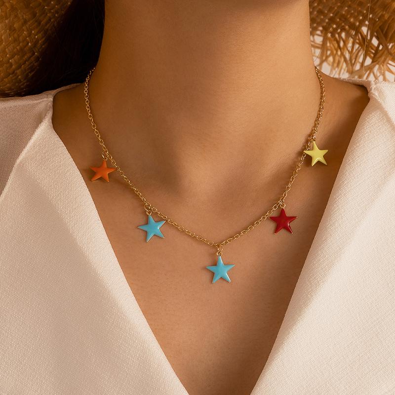 Charming Colorful Star Chain Choker Necklace for Women Trendy Gold Color Alloy Metal Chain Jewelry Wholesale 16233
Charming Colorful Star Chain Choker Necklace for Women Trendy Gold Color Alloy Metal Chain Jewelry Wholesale 16233