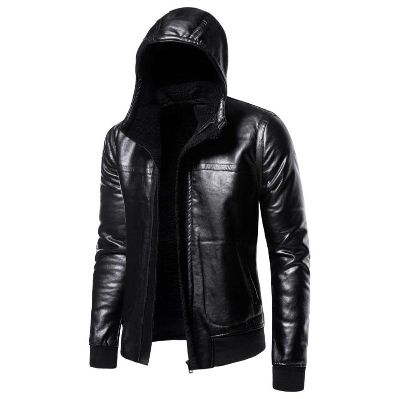Black Winter Hooded Leather Jacket Men Plus Velvet thickening Motorcycle Leather Jackets Male Hoodies PU Coats
Black Winter Hooded Leather Jacket Men Plus Velvet thickening Motorcycle Leather Jackets Male Hoodies PU Coats