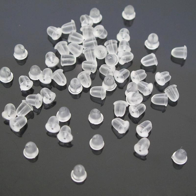 5000pcs/Lot Earrings Jewelry Accessories Silicone Barrel Bullet Plastic Ear Plugging Earring back Blocked Stoppers Ear Wholesale Price