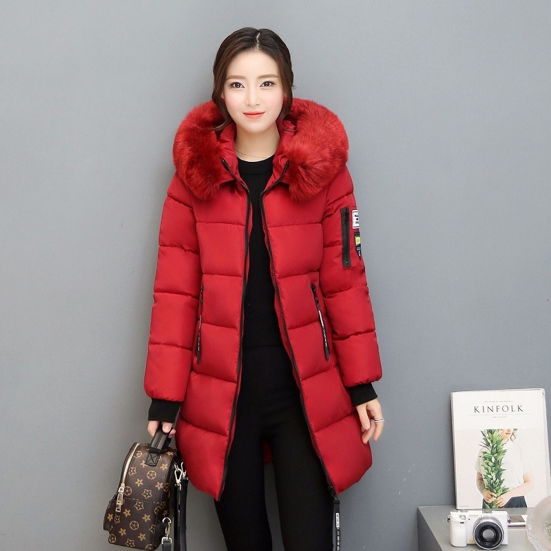Parka Women Winter Coats Long Cotton Casual Fur Hooded Jackets Women Thick Warm Winter Parkas Female Overcoat Coat MLD1268 201214