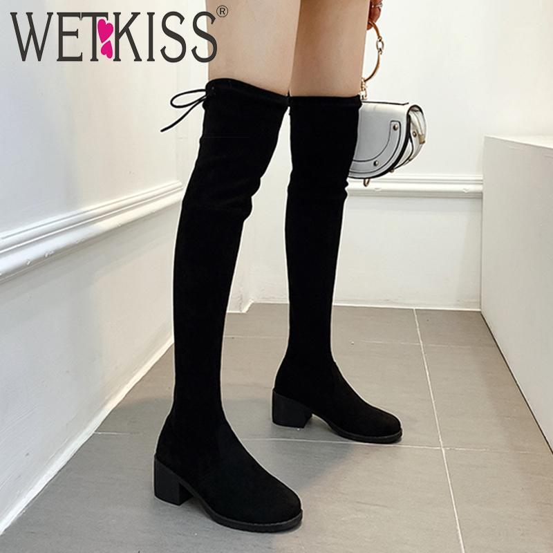 WETKISS High Heels Boots Women Stretch Flock Boot Female Round Toe Over The Knee Shoes Ladies Cross Tied Shoes Winter 2020 New1, Brown 3.5cm
WETKISS High Heels Boots Women Stretch Flock Boot Female Round Toe Over The Knee Shoes Ladies Cross Tied Shoes Winter 2020 New1, Brown 3.5cm