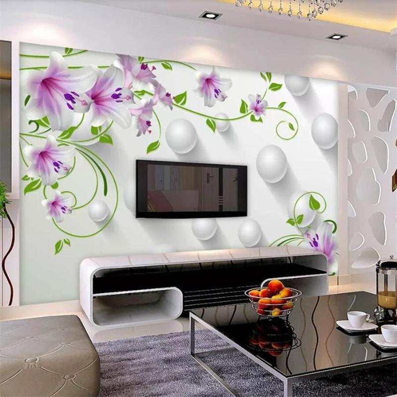 mural Custom wallpaper 3d mural 0 purple lily green rattan ball living room bedroom TV background wall paper papel de parede1, As pic
mural Custom wallpaper 3d mural 0 purple lily green rattan ball living room bedroom TV background wall paper papel de parede1, As pic