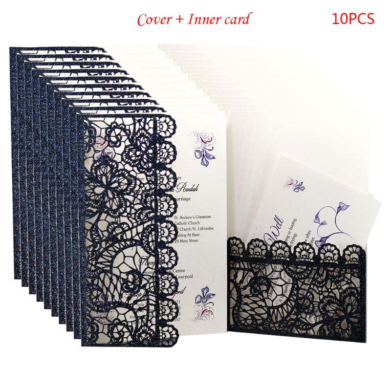 10pcs/set Cut Glitter Luxury Hollow Wedding Invitations Card Lace Personalized Business Birthday Baby Shower Wedding 
10pcs/set Cut Glitter Luxury Hollow Wedding Invitations Card Lace Personalized Business Birthday Baby Shower Wedding