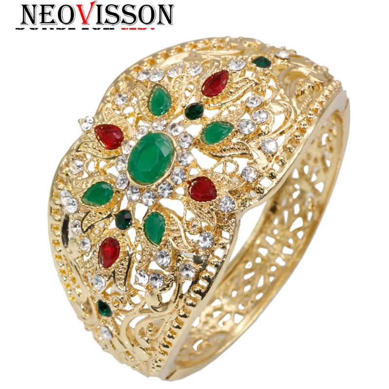 Neovisson Gold Colorf Crystal Morocco Bangle for Women Arabic Ethnic Wedding Jewelry Bridal Gifts Wholesale
Neovisson Gold Colorf Crystal Morocco Bangle for Women Arabic Ethnic Wedding Jewelry Bridal Gifts Wholesale