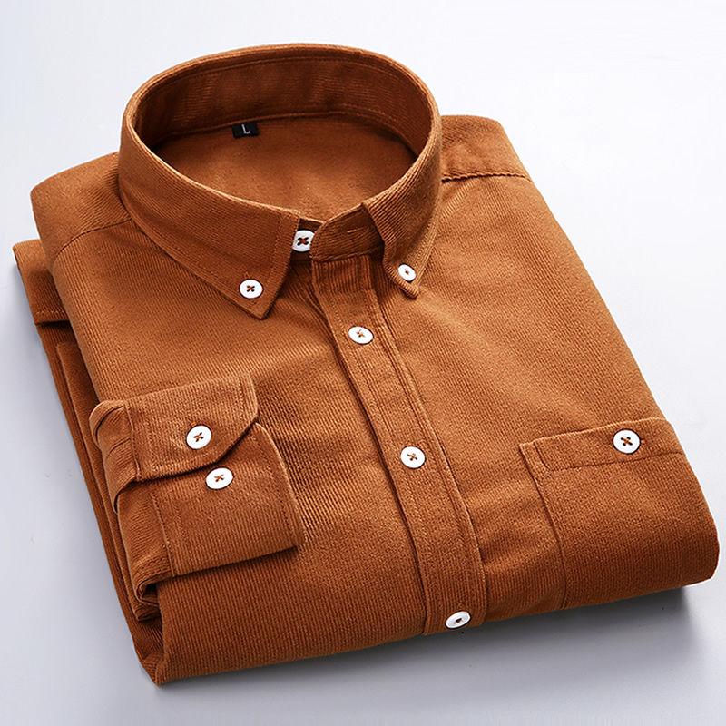 High quality Corduroy Long sleeve Button Down Shirt Men Solid color Slim Casual Business Tops, Black
High quality Corduroy Long sleeve Button Down Shirt Men Solid color Slim Casual Business Tops, Black
