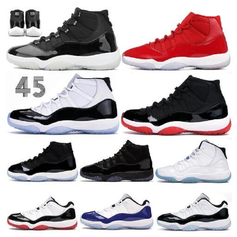New men sneakers 11 11s Mens Basketball Shoes Jumpman 25th Anniversary Low Bred Concord 45 Cap and Gown 72-10 White Metallic Silver Running, # 50
New men sneakers 11 11s Mens Basketball Shoes Jumpman 25th Anniversary Low Bred Concord 45 Cap and Gown 72-10 White Metallic Silver Running, # 50