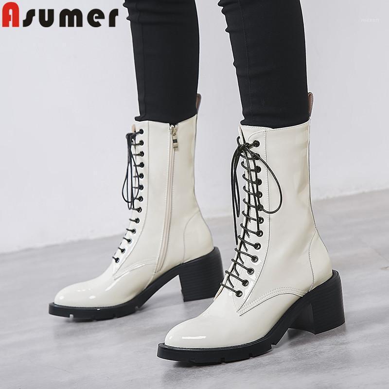 ASUMER fashion new genuine leather boots round toe zip women ankle boots square heels cross tied autumn winter 2020 new1, Black not fur
ASUMER fashion new genuine leather boots round toe zip women ankle boots square heels cross tied autumn winter 2020 new1, Black not fur