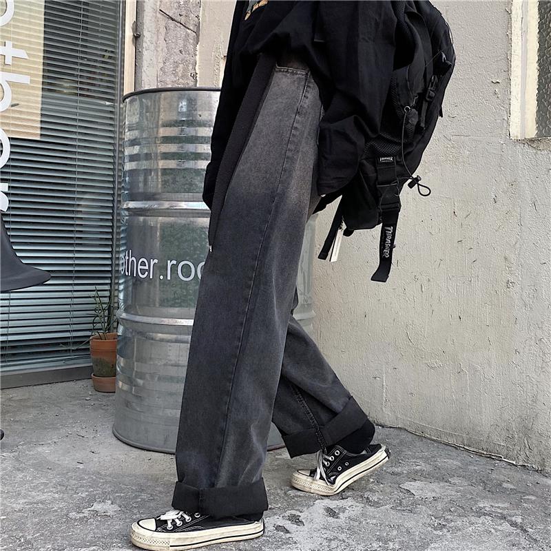 Men' jeans 2021 spring and autumn new men women washed tie-dye gradient ins dark retro trend casual loose straight-leg pants, Picture color 
Men' jeans 2021 spring and autumn new men women washed tie-dye gradient ins dark retro trend casual loose straight-leg pants, Picture color