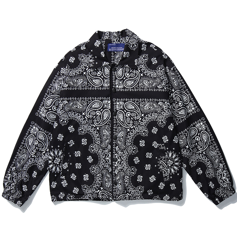 Mens Wear Hip Hop Bandana Paisley Pattern Bomber Jackets Windbreaker Harajuku Streetwear Autumn Casual Coats Tops Clothing 201218