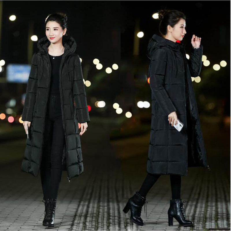 2019 Winter Jacket Female Parka Coat Plus size M6XL Fashion Down Jacket Long Hoodie Down Thick Long Coat Jacket Women Clothing T200319