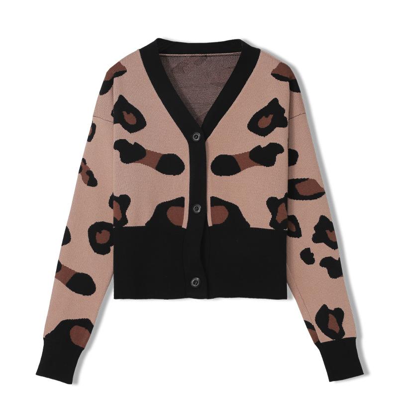 Spring Autumn Fashion Thick Warm Leopard Knit Cropped Cardigan Casual V-Neck Loose Vintage Women Sweater Outwear High Quality, Xam498
Spring Autumn Fashion Thick Warm Leopard Knit Cropped Cardigan Casual V-Neck Loose Vintage Women Sweater Outwear High Quality, Xam498
