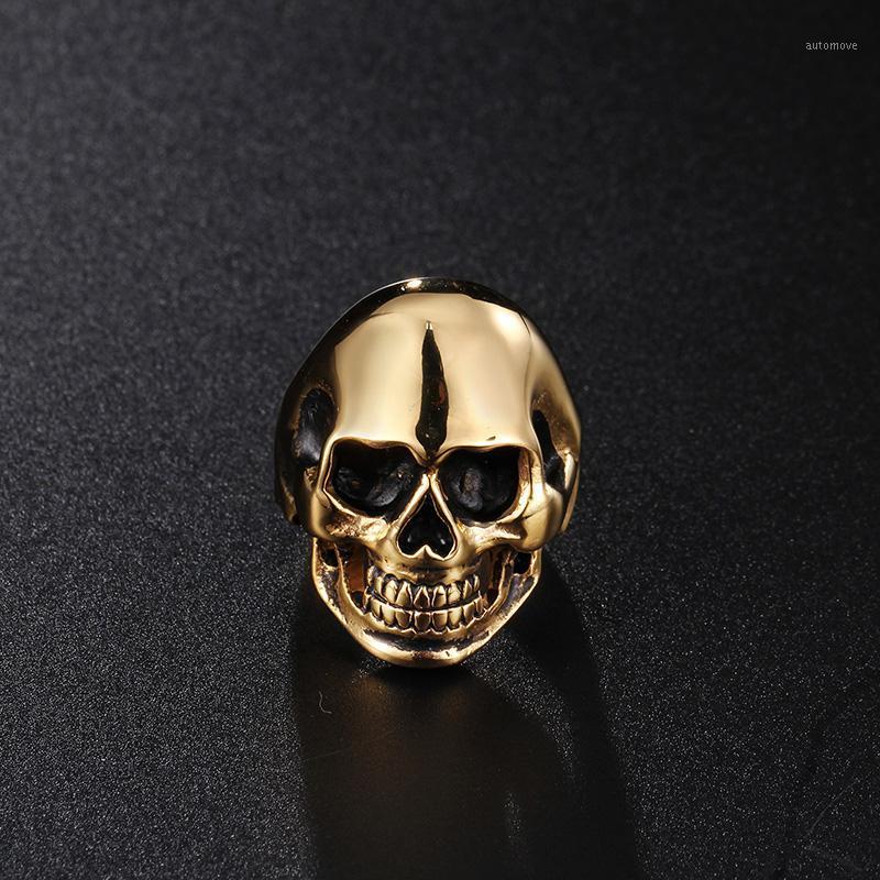 TrustyLan Gothic Men's Biker Jewelry 316L Stainless Steel Ring Men Fashion Punk Rock Gold Color Skull Mens Finger Rings Anel1 
TrustyLan Gothic Men's Biker Jewelry 316L Stainless Steel Ring Men Fashion Punk Rock Gold Color Skull Mens Finger Rings Anel1