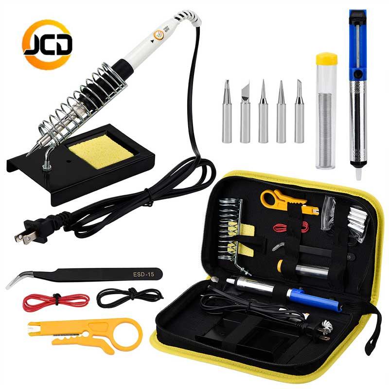 JCDsolder 60w 220v Adjustable Temperature Soldering Iron Kit yellow set +5 Tips+Desoldering Pump+Soldering Iron Stand
JCDsolder 60w 220v Adjustable Temperature Soldering Iron Kit yellow set +5 Tips+Desoldering Pump+Soldering Iron Stand