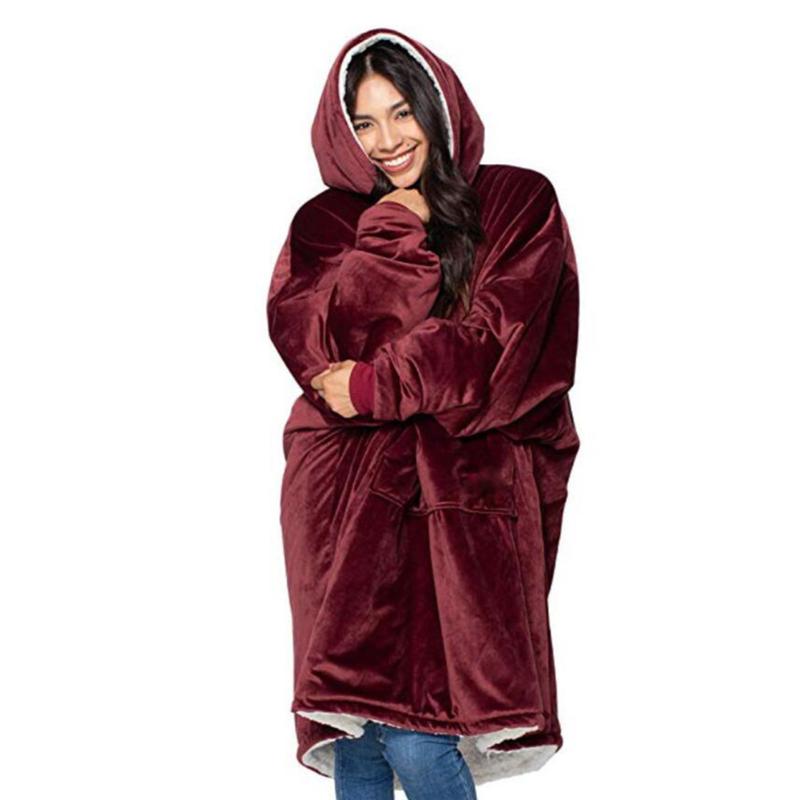 Winter Warm TV Pocket Hooded Blankets Adults Kids Bathrobe Sofa Cozy Blanket Sweatshirt Plush Coral Fleece Blankets Outwears
Winter Warm TV Pocket Hooded Blankets Adults Kids Bathrobe Sofa Cozy Blanket Sweatshirt Plush Coral Fleece Blankets Outwears