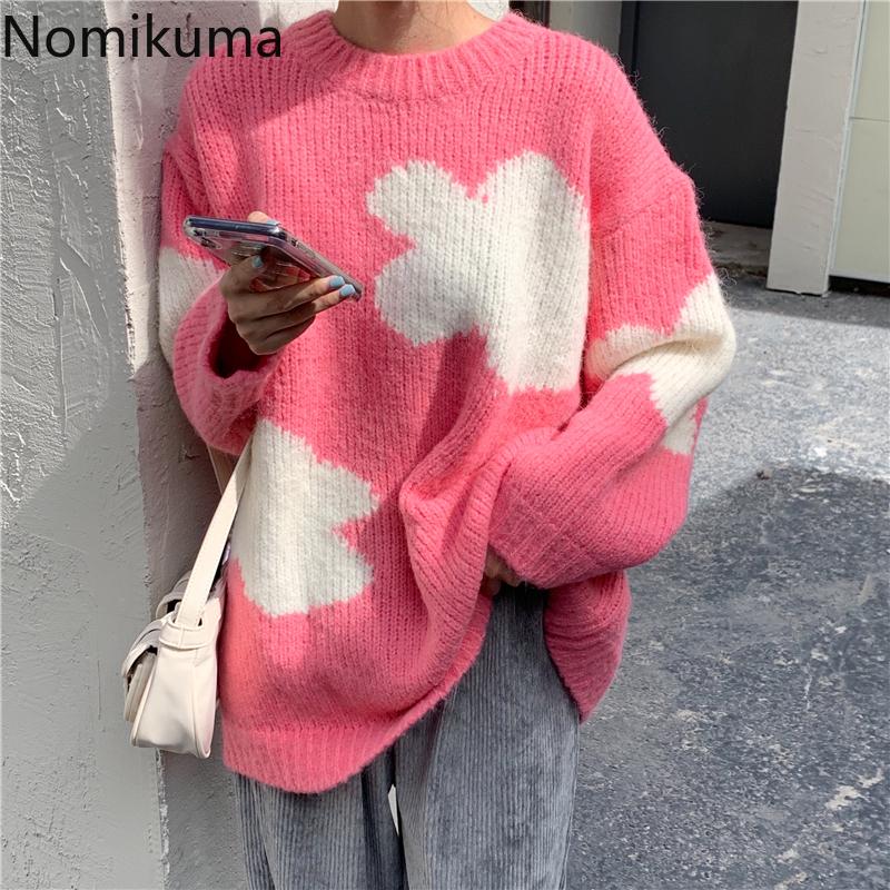 Nomikuma 2020 Autumn Winter Causal Pullover Sweater Korean Hit Color Flowers Knitted Tops Long Sleeve O-neck Pull Femme 6D423, Black
Nomikuma 2020 Autumn Winter Causal Pullover Sweater Korean Hit Color Flowers Knitted Tops Long Sleeve O-neck Pull Femme 6D423, Black