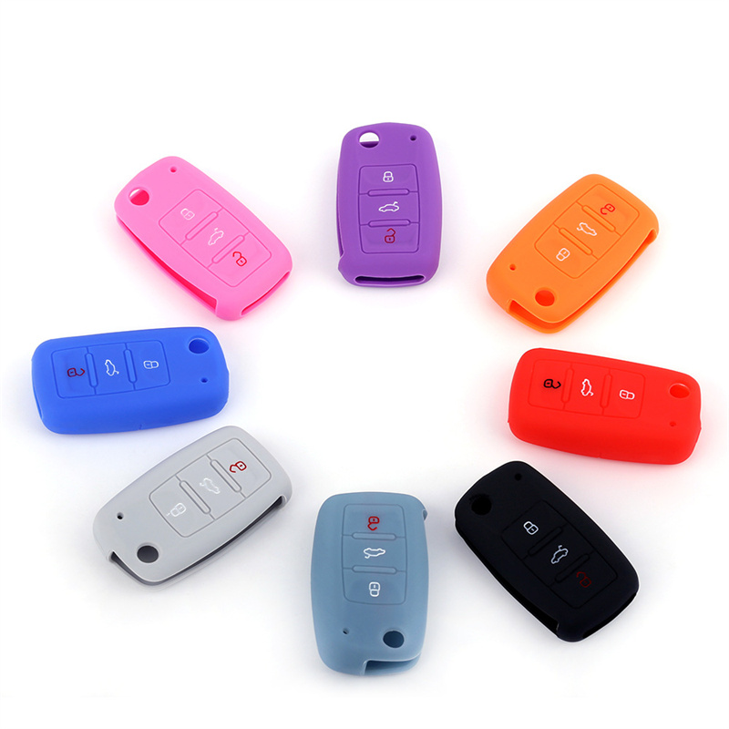 Silicone Remote Car Key Case Cover For VW POLO Tiguan Passat B5 B6 Golf EOS Scirocco Jetta MK6 Octavia Soft Auto Keys Protective Covers Shell