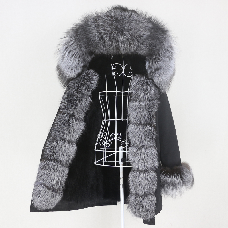 OFTBUY Winter Jacket Women Long Parka Real Fox Fur Coat Natural Raccoon Fur Collar Hood Thick Warm Streetwear Parkas New 201214