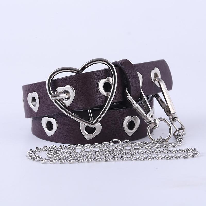 Female Fashion PU Leather Chain Belt Heart-shaped Round Ring Buckle Waist Belts Luxury Design Women Jeans Decorative Belt, Black 
Female Fashion PU Leather Chain Belt Heart-shaped Round Ring Buckle Waist Belts Luxury Design Women Jeans Decorative Belt, Black