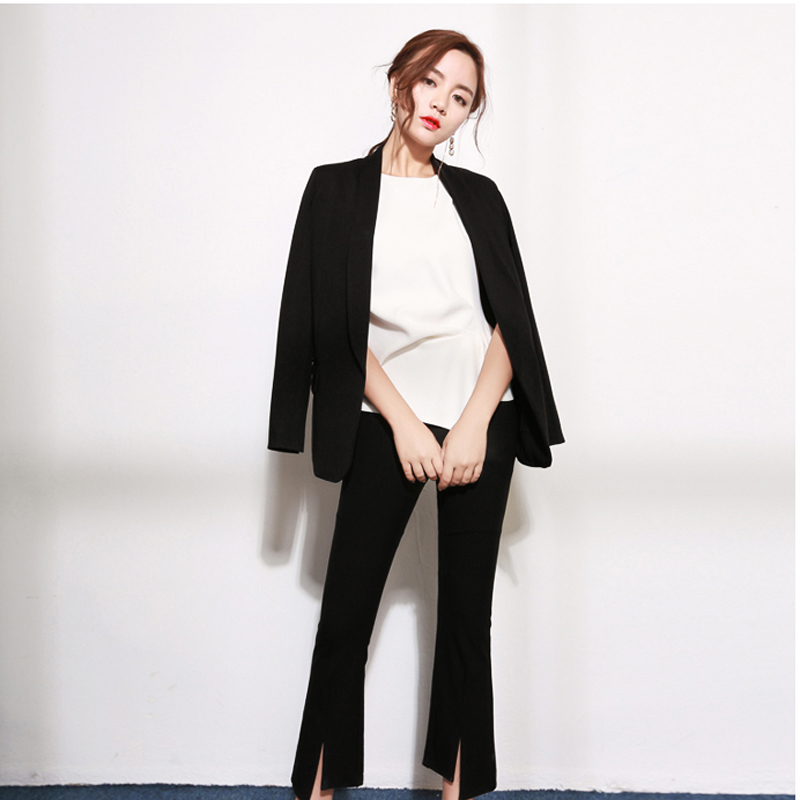 Ladies blazer casual white long-sleeved small suit Korean professional ladies jacket new autumn blouse 201114