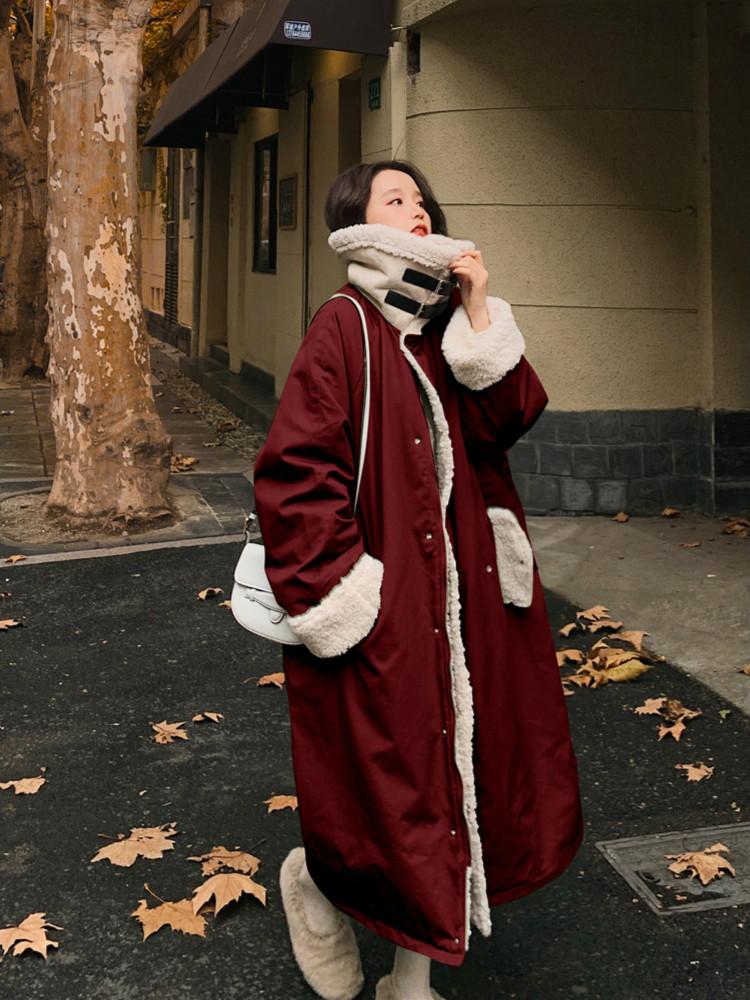 2020 Winter New Red Long Lamb Wool Jacket Women Thickened Loose Warm Coats High Quality Cotton Women' Parka Coat, Beige
2020 Winter New Red Long Lamb Wool Jacket Women Thickened Loose Warm Coats High Quality Cotton Women' Parka Coat, Beige