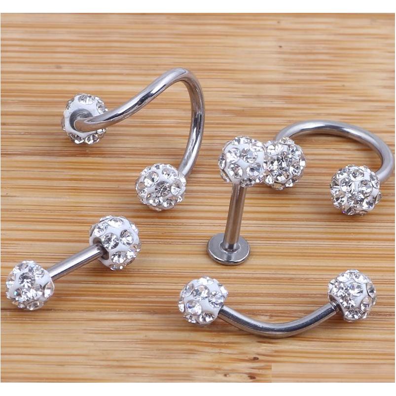 Crystal Shabamball Ball Lip Nose Ear Tragus Septum Ring Twist Belly Bar Ear Bone Eyebrow Cartilage Earring Body Jewelry Rywg9
Crystal Shabamball Ball Lip Nose Ear Tragus Septum Ring Twist Belly Bar Ear Bone Eyebrow Cartilage Earring Body Jewelry Rywg9