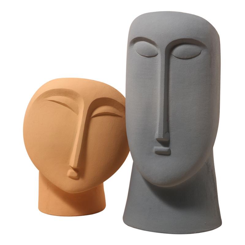 Nordic Face Creative Ceramic Vase Decoration Living Room Dried Flower Vase Model Room Soft Home Flower Holder Decoration 
Nordic Face Creative Ceramic Vase Decoration Living Room Dried Flower Vase Model Room Soft Home Flower Holder Decoration