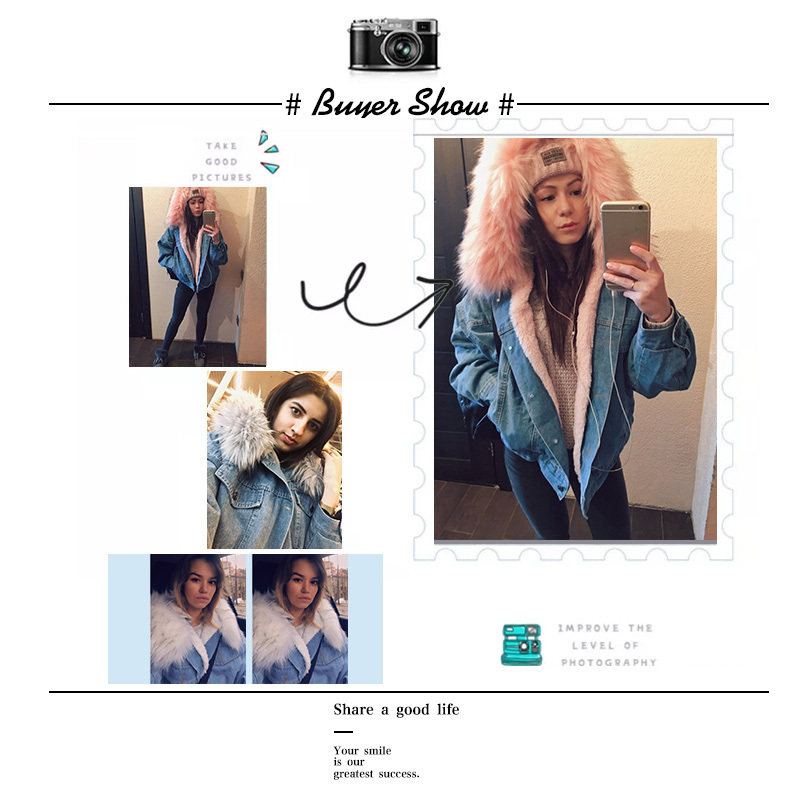 Women's Denim Jacket With Fur Winter Jeans Hooded Velvet Coat Female Faux Fur Collar Padded Warm Jackets Women Drop 201112