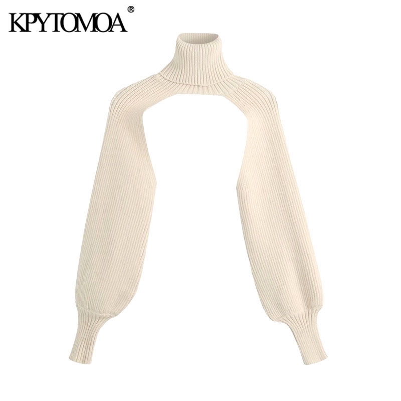 KPYTOMOA Women Fashion Arm Warmers Knitted Sweater Vintage High Neck Long Sleeve Female Pullovers Chic Tops 201111, As picture
KPYTOMOA Women Fashion Arm Warmers Knitted Sweater Vintage High Neck Long Sleeve Female Pullovers Chic Tops 201111, As picture