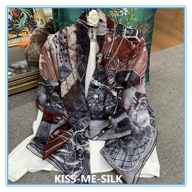Scarves KMS Blocks Toy World Mulberry-silk Chiffon Large Square Scarf Hand-curled Dual-use Beach Silk 135*135CM/40G
Scarves KMS Blocks Toy World Mulberry-silk Chiffon Large Square Scarf Hand-curled Dual-use Beach Silk 135*135CM/40G