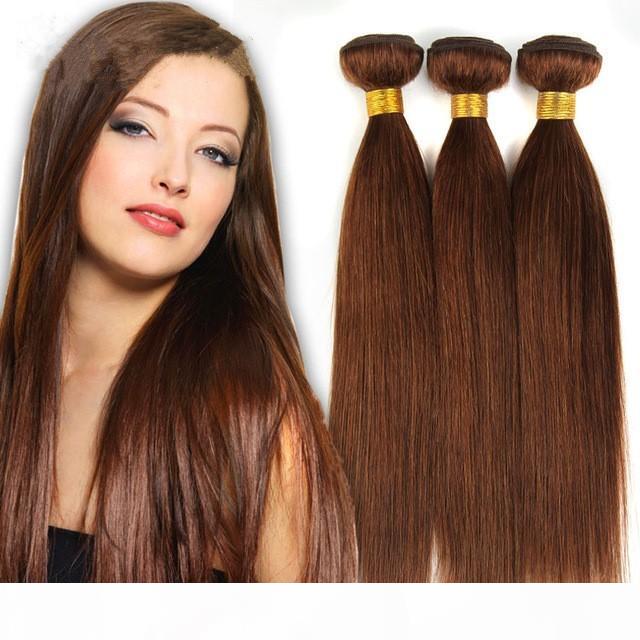 

Large Discount-Grade 7A!!#6 light Brown Brazilian Virgin Remy Hair Silky Straight Weave 3Pcs Lot Chocolate Mocha Straight Human Hair Bundles
