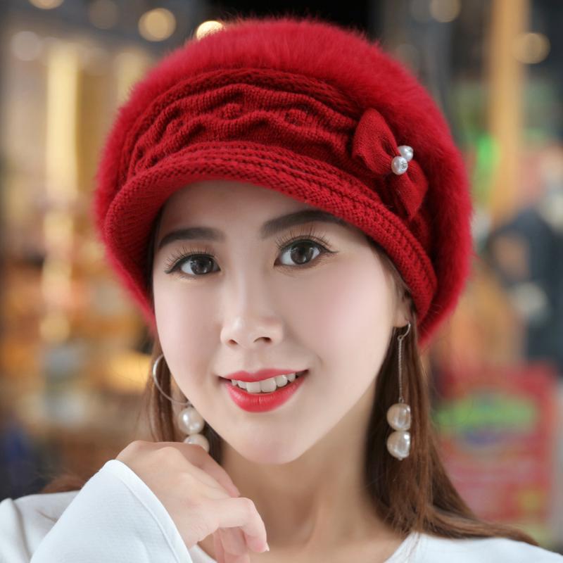Female Autumn and Winter plus Velvet Thickened Earflaps Warm Hat Peaked Cap Knitted Hat Fur Woolen Cap, 4 creamy-white
Female Autumn and Winter plus Velvet Thickened Earflaps Warm Hat Peaked Cap Knitted Hat Fur Woolen Cap, 4 creamy-white