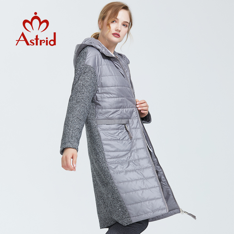 Astrid Autumn new arrival women jacket mid-length style park with a hood warm thin cotton jacket woman clothes AM-1983 201019