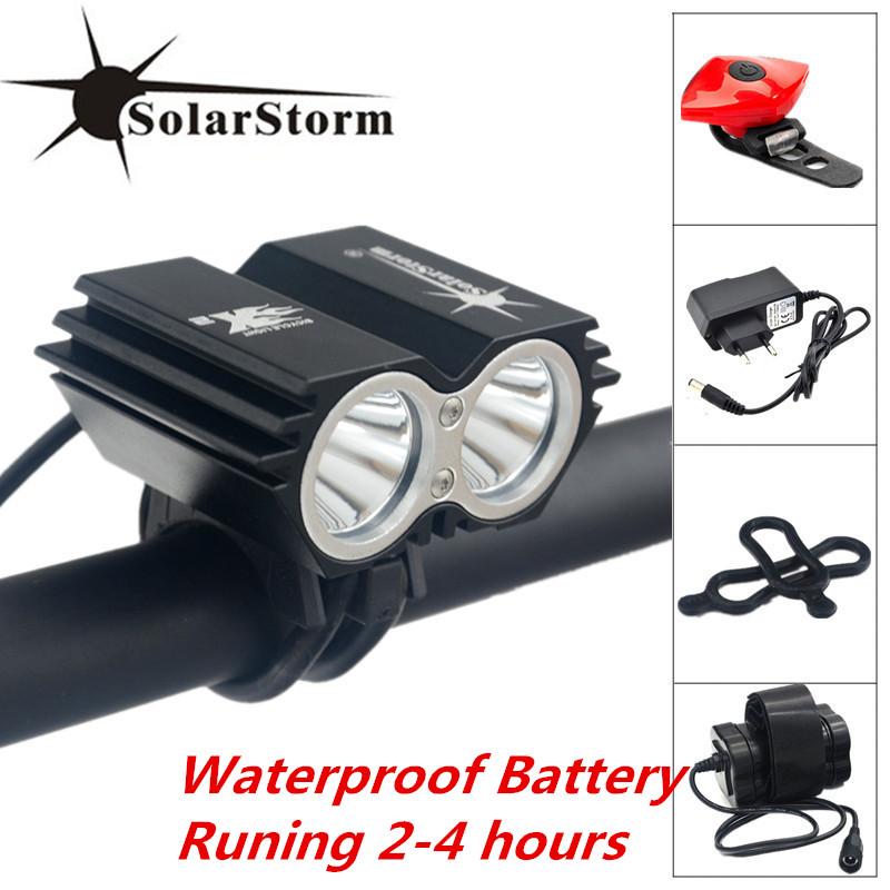 Solarstorm 2*CREE XM-L T6 LED Bike Front Bicycle Light Cycling Lamps For Cycling,Camping,Hiking + Battery Pack + Charger
Solarstorm 2*CREE XM-L T6 LED Bike Front Bicycle Light Cycling Lamps For Cycling,Camping,Hiking + Battery Pack + Charger