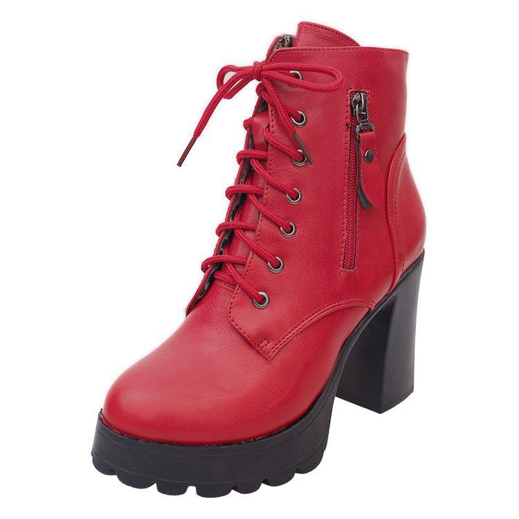 Best Seller Women Fashion Platform Short Boots Thick High Heel Ankle Boots Pu Leather Lace Up Autumn Woman Shoes zapatos mujer, Black
Best Seller Women Fashion Platform Short Boots Thick High Heel Ankle Boots Pu Leather Lace Up Autumn Woman Shoes zapatos mujer, Black