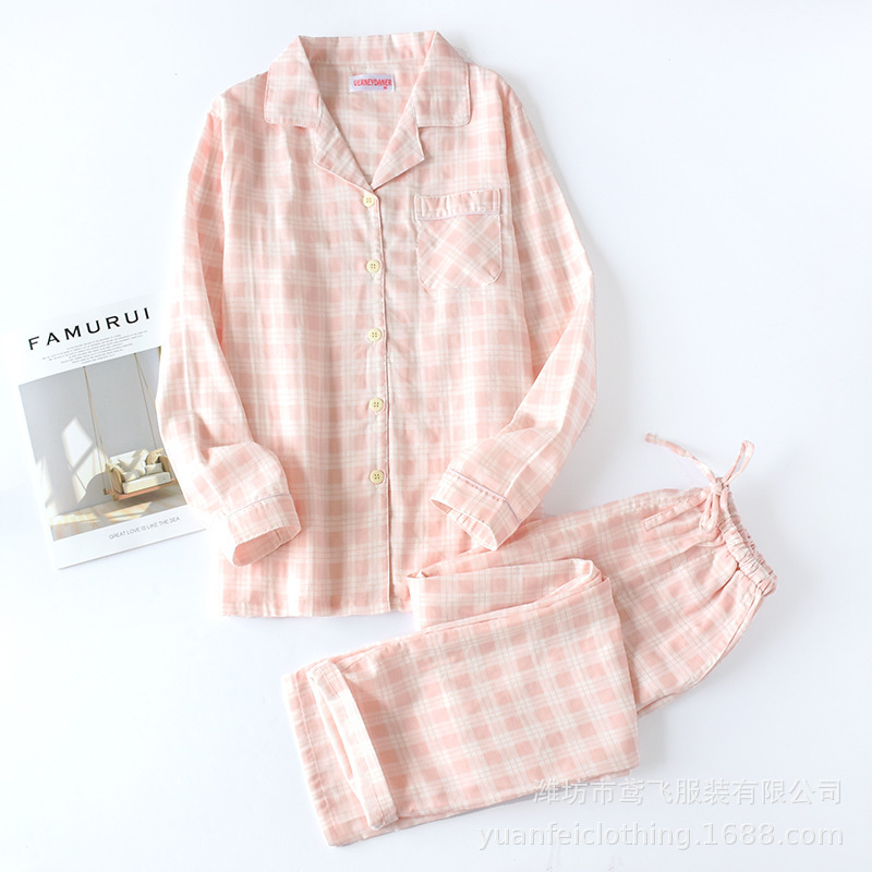 Men and Women Long Sleeves Pajamas Plaid Leisure Long Shirt Sleepwear Cotton Plus Size Sleep Set Matching Couples Home Pyjamas 201109