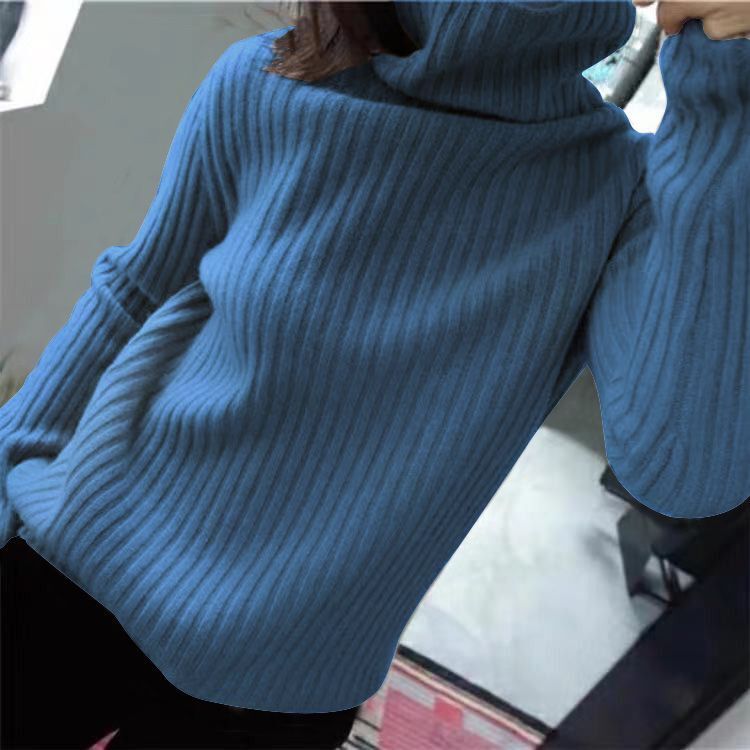 Turtleneck sweater women's base shirt autumn winter loose outer wear fashion inside pullover wool knit 201223
