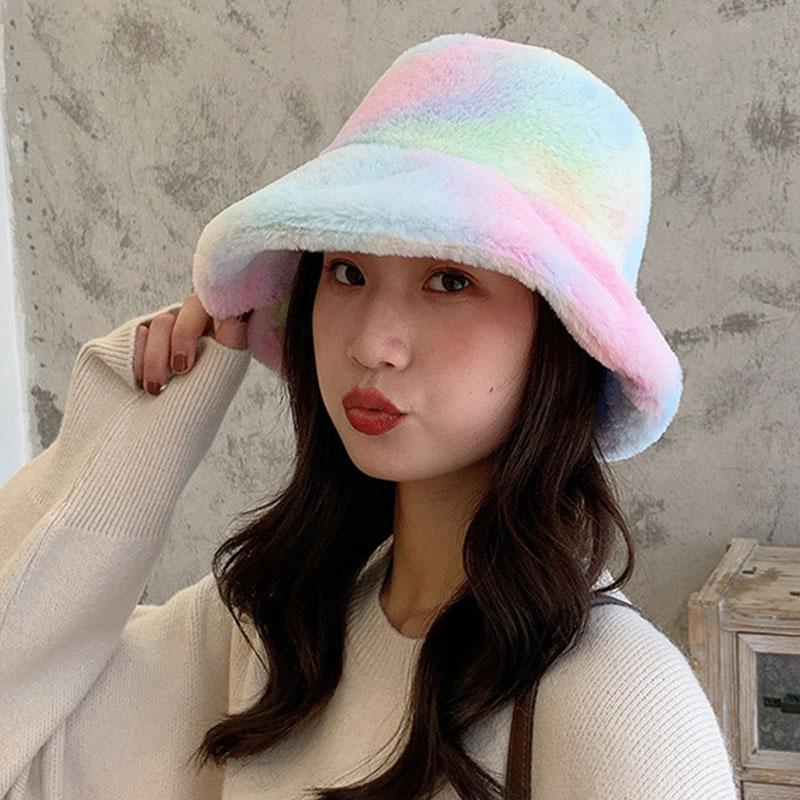 Fashion Tie-dye Rainbow Color Women Hat Round Warm Fisherman Hat Tie Dye Bucket Cap Sweet Cute Girls Autumn Winter Faux Fur Cap, Purple
Fashion Tie-dye Rainbow Color Women Hat Round Warm Fisherman Hat Tie Dye Bucket Cap Sweet Cute Girls Autumn Winter Faux Fur Cap, Purple